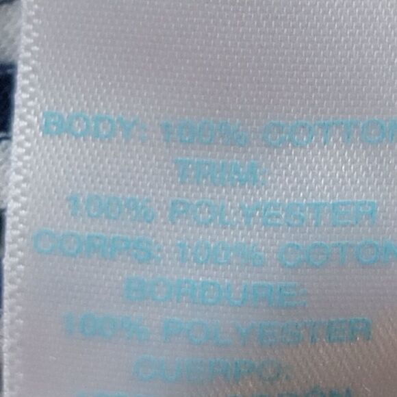 Childrens place 3-6 month 100% cotton striped 3d floral navy blue white long sle - Picture 3 of 5